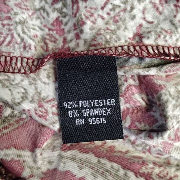 NWT Rafaella Textured Scoop Neck Blouse Sz 3X Burgundy Red Paisley - Picture 7 of 10